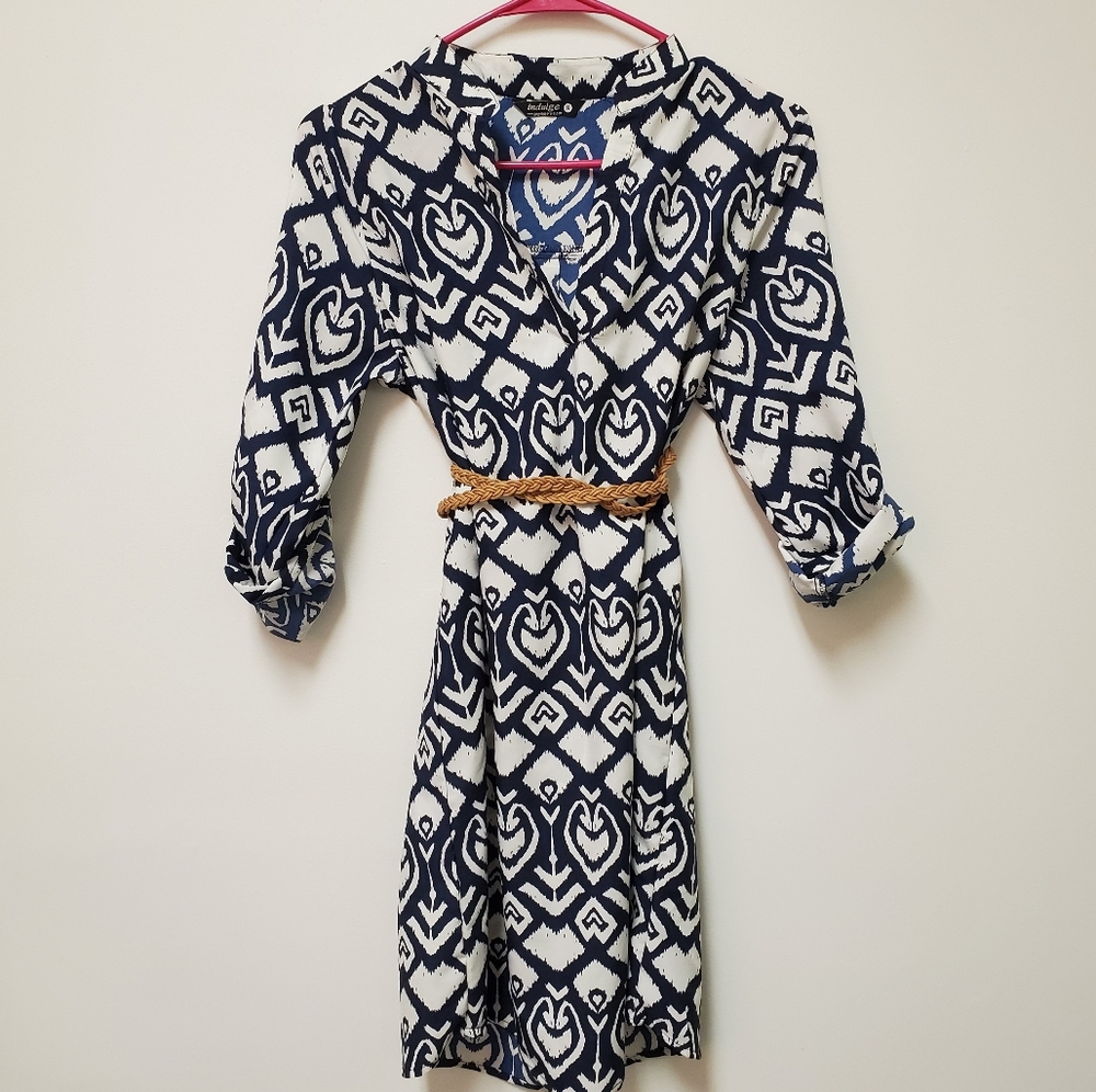 Printed quarter sleeve dress